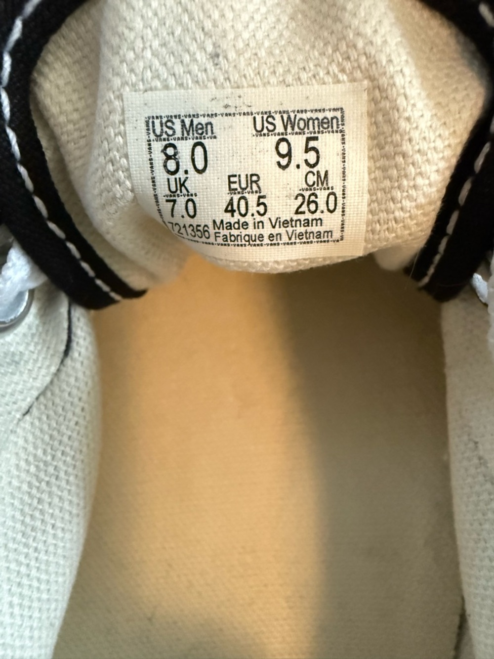 Vans Black and White Canvas Low-Top Sneakers - Picture 3 of 6